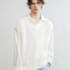 Hollow out pure cotton knit white vest