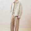 Australian wool cashwool and mulberry silk double-sided tweed zippered wool jacket