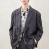 Loose fall shoulder double breasted casual suit