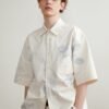 Spring and summer plant print short sleeve shirt for men and women
