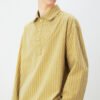Spring and summer pullover striped natural ramie cotton striped Polo shirt