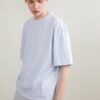 Simple round neck short-sleeved T-shirt very simple pure color loose shoulder delicate lazy
