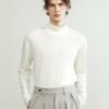 High neck stretch thread black white backing shirt