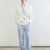 Hollow out pure cotton knit white vest
