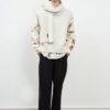White knitted jumper cashmere woolen thick