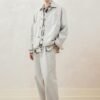 Autumn/winter light grey stone washed denim jacket