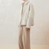 Australian wool cashwool and mulberry silk double-sided tweed zippered wool jacket