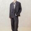 Loose fall shoulder double breasted casual suit