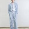 Linen blend double breasted suit texture is delicate and natural