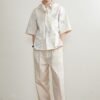 Spring and summer plant print short sleeve shirt for men and women
