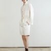 Mulberry silk nylon pleated fabric long-sleeved shirt simple and loose