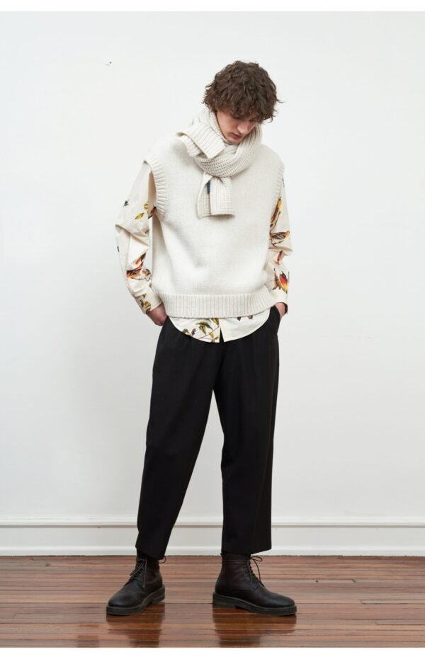 White knitted jumper cashmere woolen thick