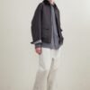 Corduroy collared twill jacket with shoulder sleeves