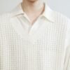 Hollow out pure cotton knit white vest