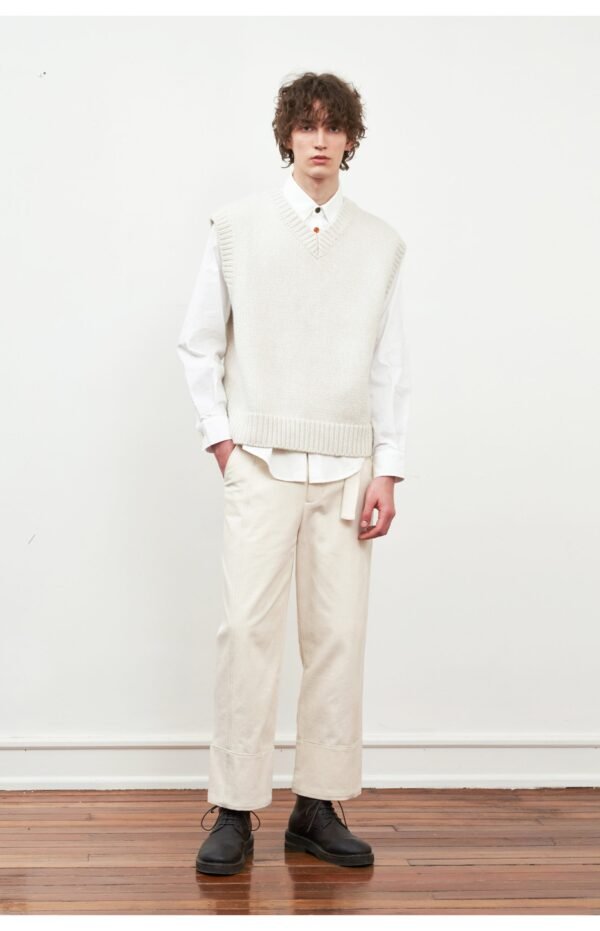 White knitted jumper cashmere woolen thick