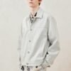 Autumn/winter light grey stone washed denim jacket