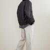 Corduroy collared twill jacket with shoulder sleeves