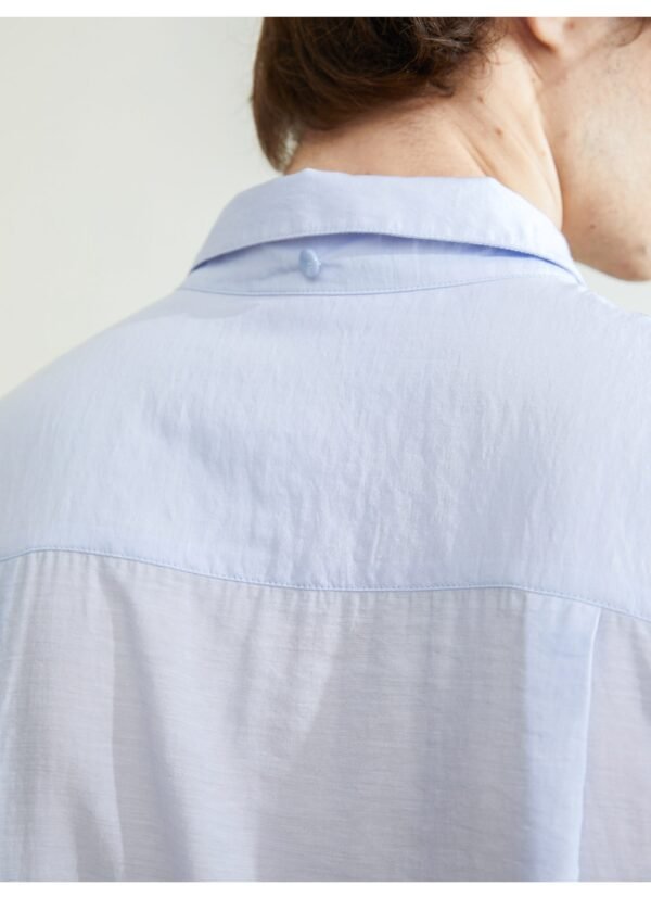 Ribbon shirt removable linen blend light and breathable