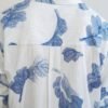 Cotton striped blue printed cuba-neck shirt is soft and light