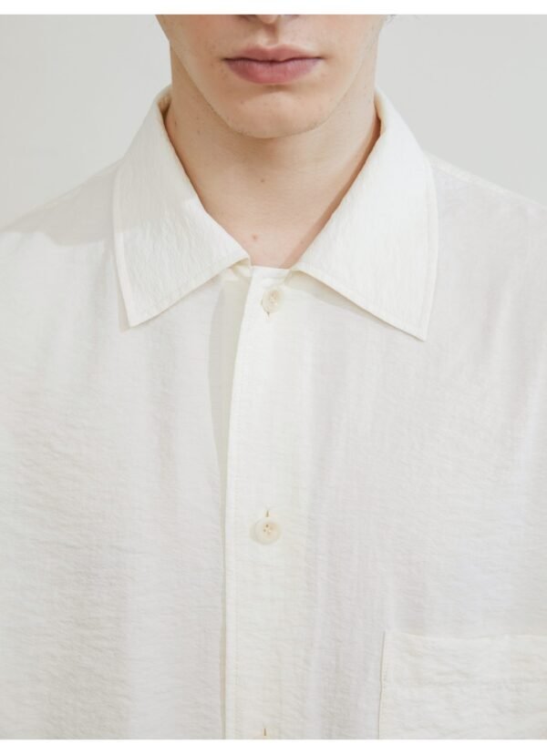Mulberry silk nylon pleated fabric long-sleeved shirt simple and loose