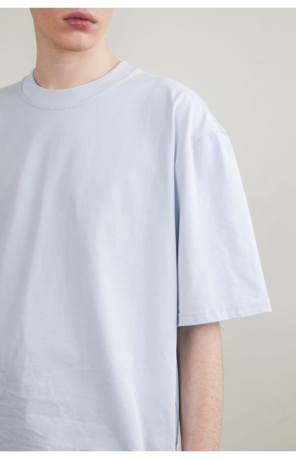 Simple round neck short-sleeved T-shirt very simple pure color loose shoulder delicate lazy
