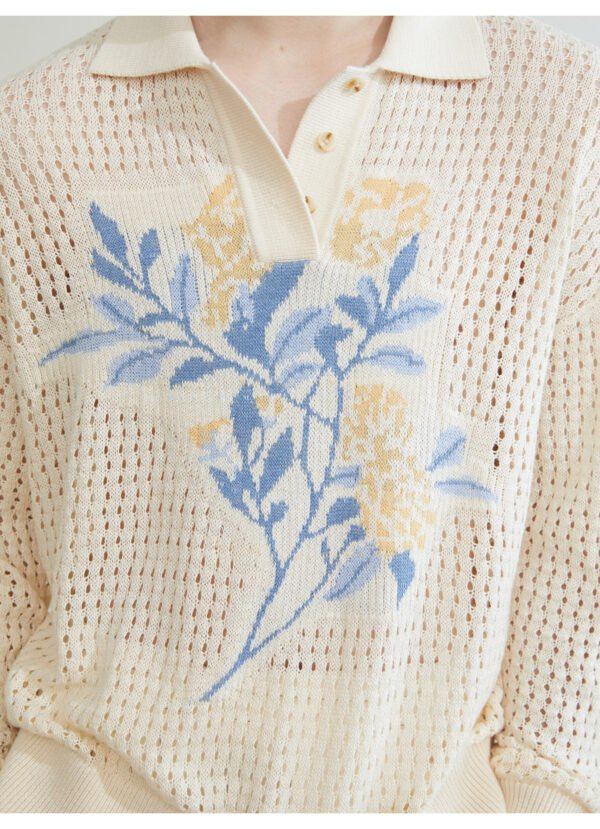 Hollow jacquard long-sleeved knitwear for men and women