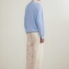 Long sleeve knitted sweater hollow pattern cashmere and organic cotton soft and light