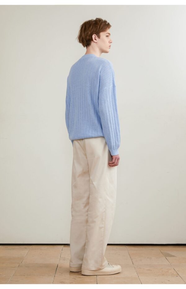 Long sleeve knitted sweater hollow pattern cashmere and organic cotton soft and light