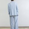 Linen blend double breasted suit texture is delicate and natural