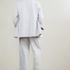 Double breasted suit light blue grey linen blend refreshing comfort anti UV