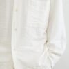 Mulberry silk nylon pleated fabric long-sleeved shirt simple and loose