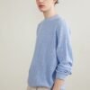 Long sleeve knitted sweater hollow pattern cashmere and organic cotton soft and light