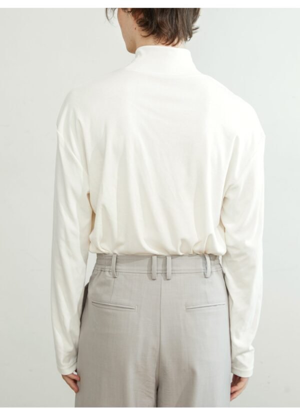High neck stretch thread black white backing shirt