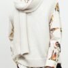 White knitted jumper cashmere woolen thick
