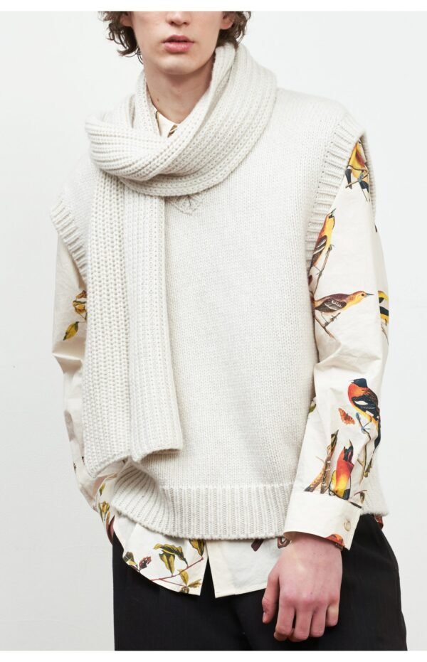 White knitted jumper cashmere woolen thick