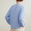 Long sleeve knitted sweater hollow pattern cashmere and organic cotton soft and light