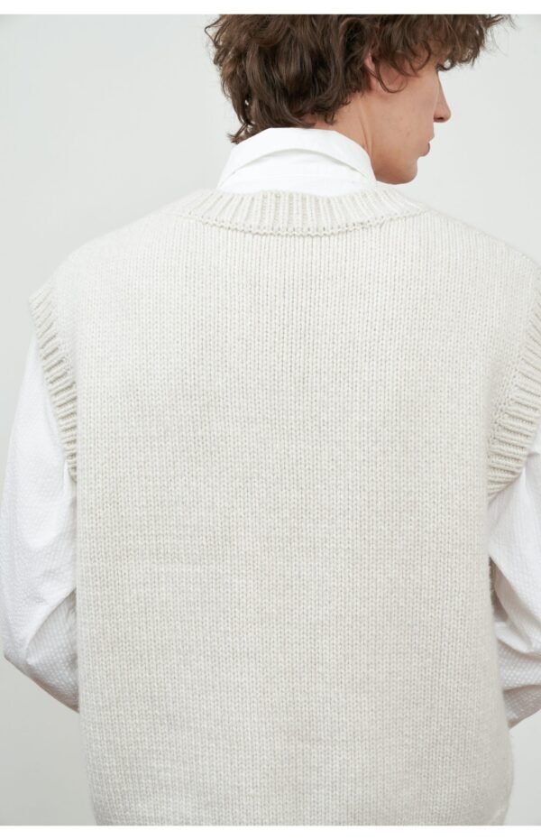 White knitted jumper cashmere woolen thick