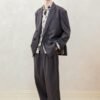 Loose fall shoulder double breasted casual suit