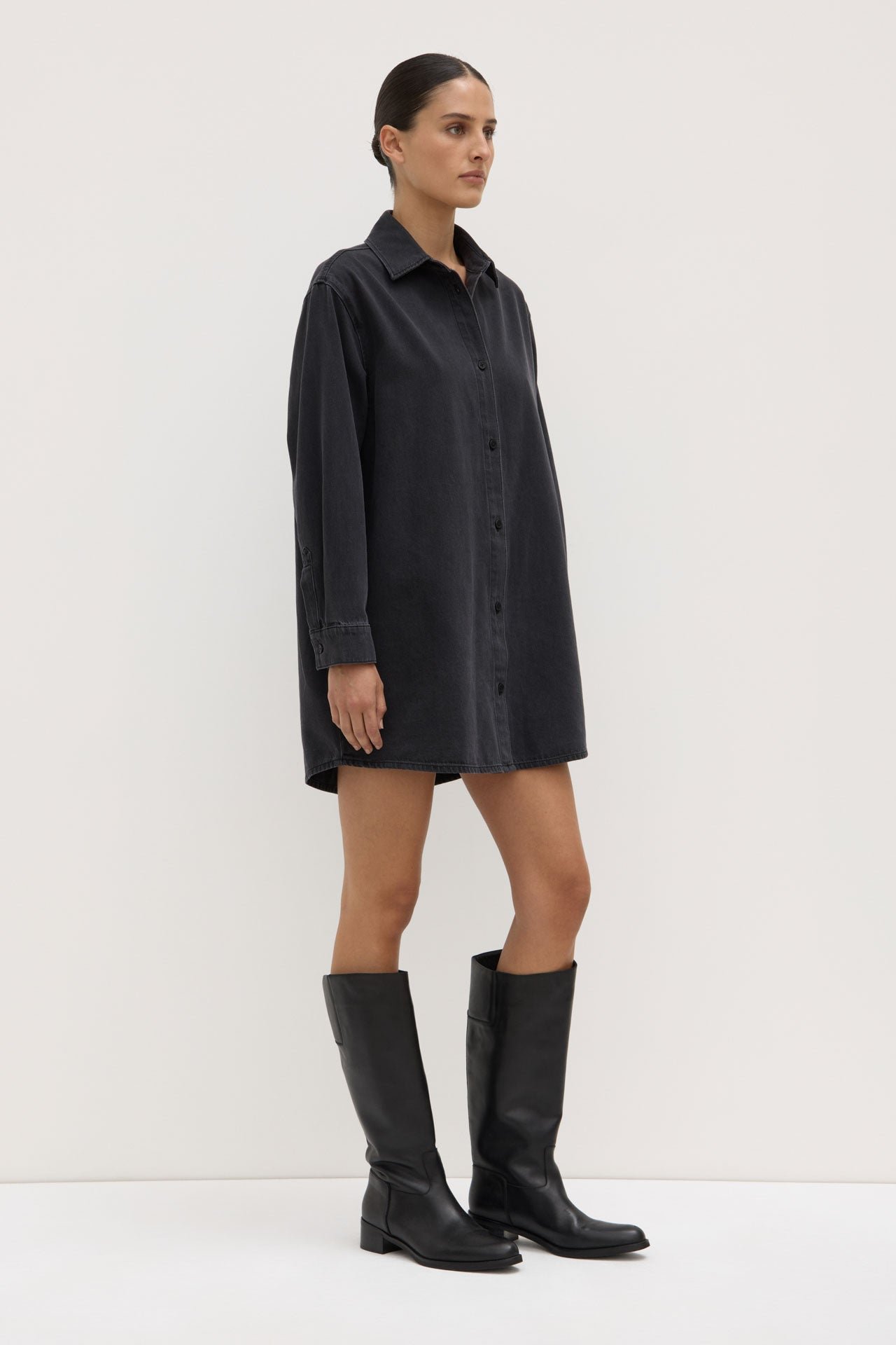 Athena Denim Shirt Dress