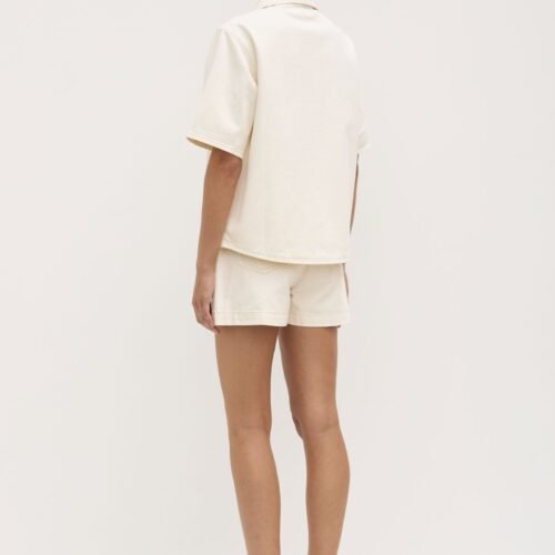 Boxy Denim Short Sleeve Shirt