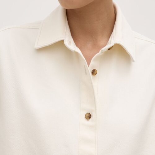 Boxy Denim Short Sleeve Shirt