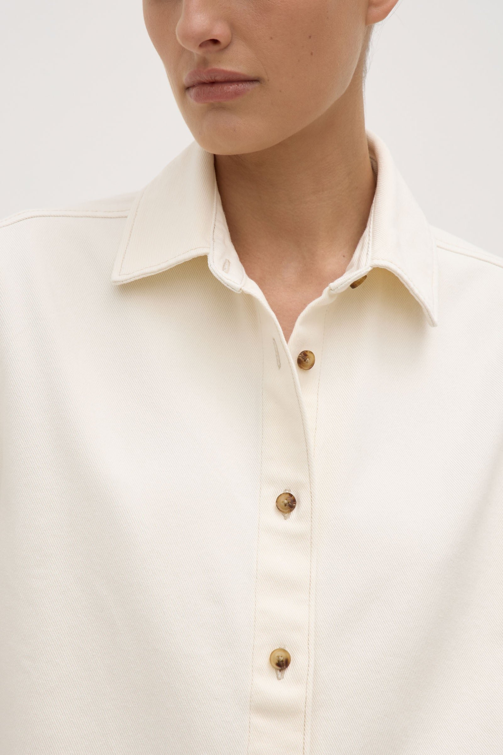 Boxy Denim Short Sleeve Shirt