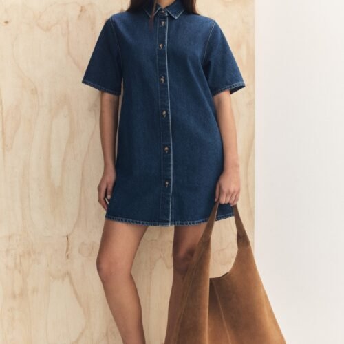 Frame20 Neera Denim Mini Shirt Dress