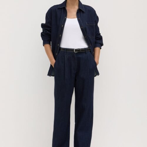 Kiera Recycled Denim Pleat Front Pant