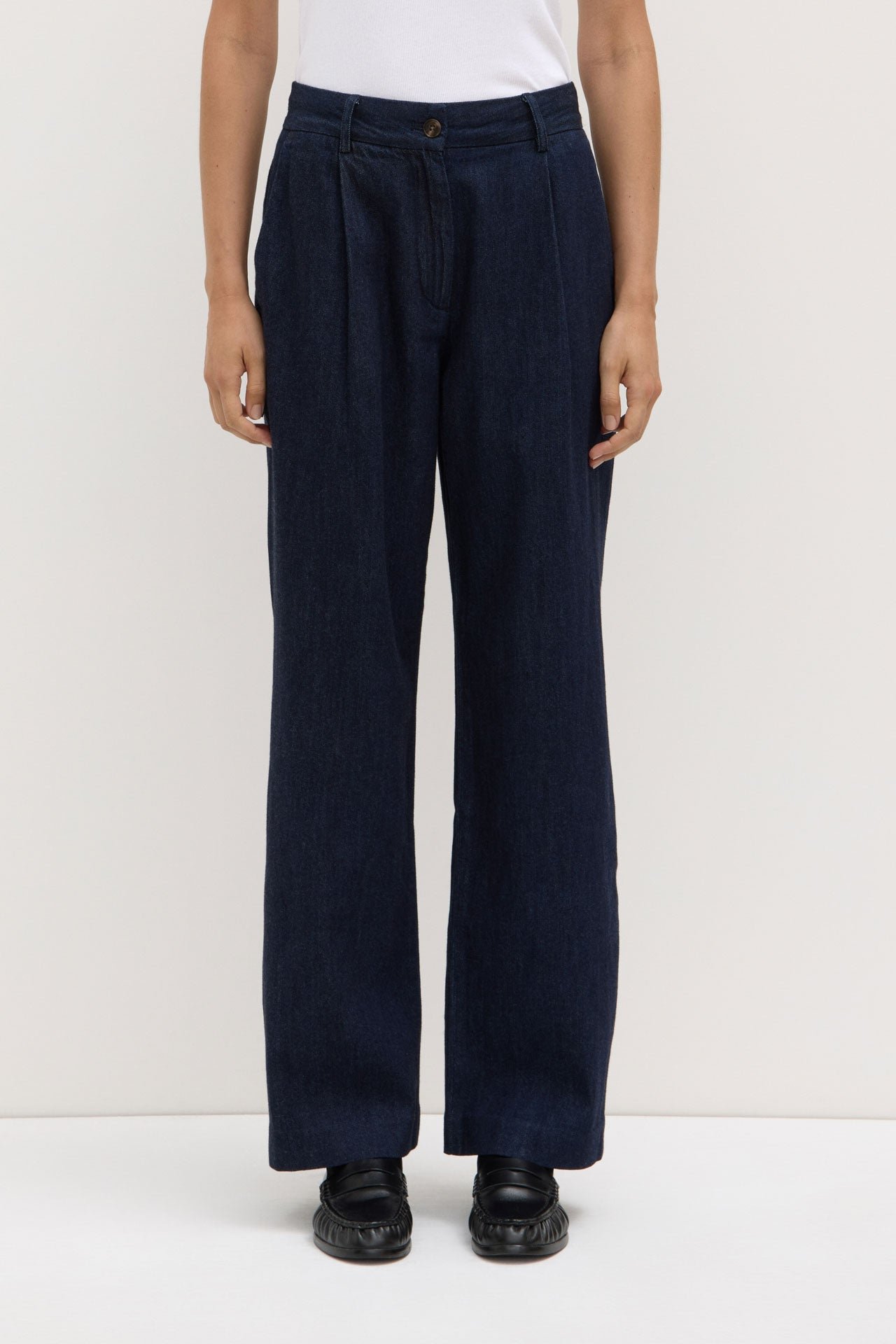 Kiera Recycled Denim Pleat Front Pant