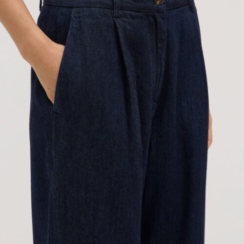 Kiera Recycled Denim Pleat Front Pant