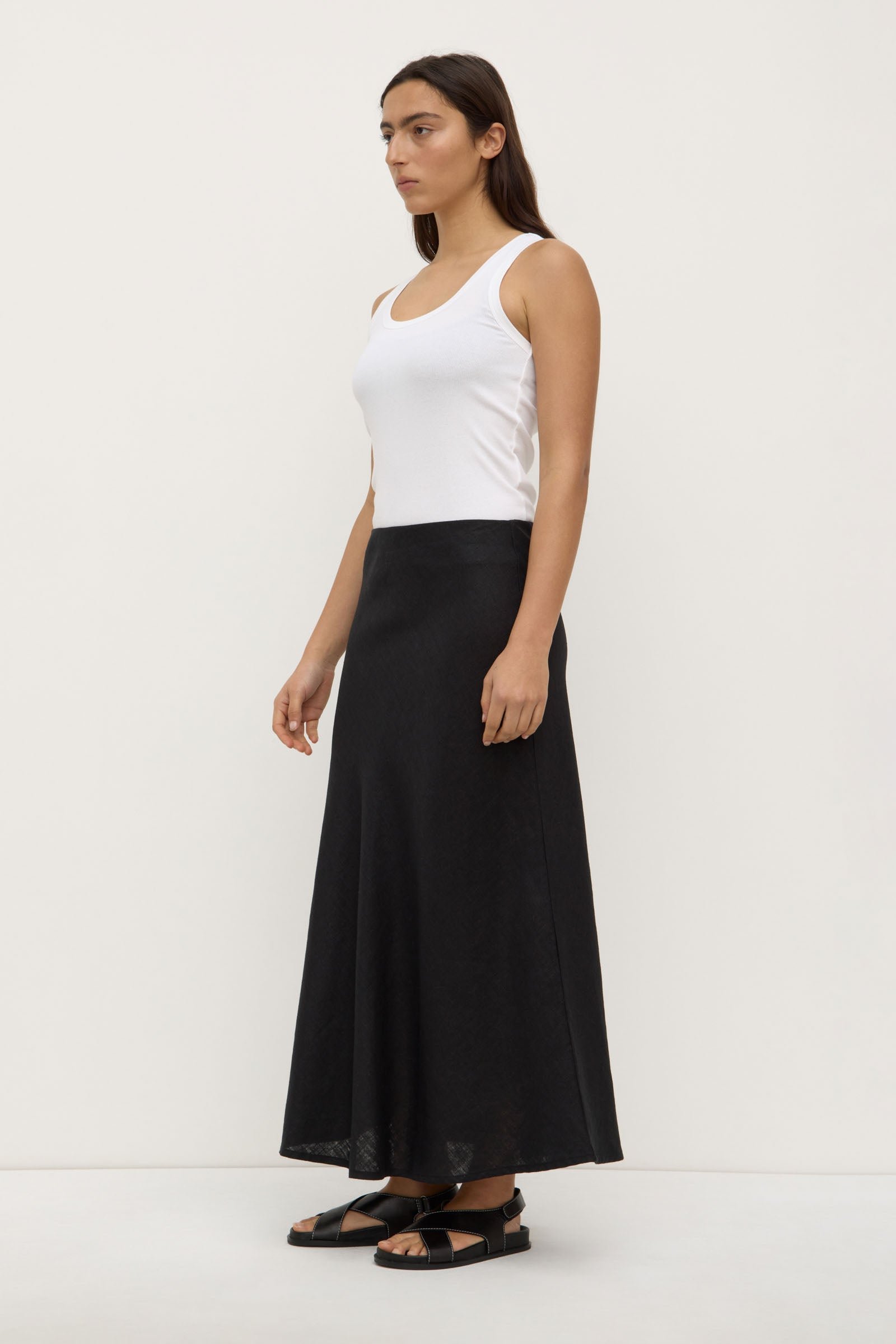 Melody Linen Bias Skirt