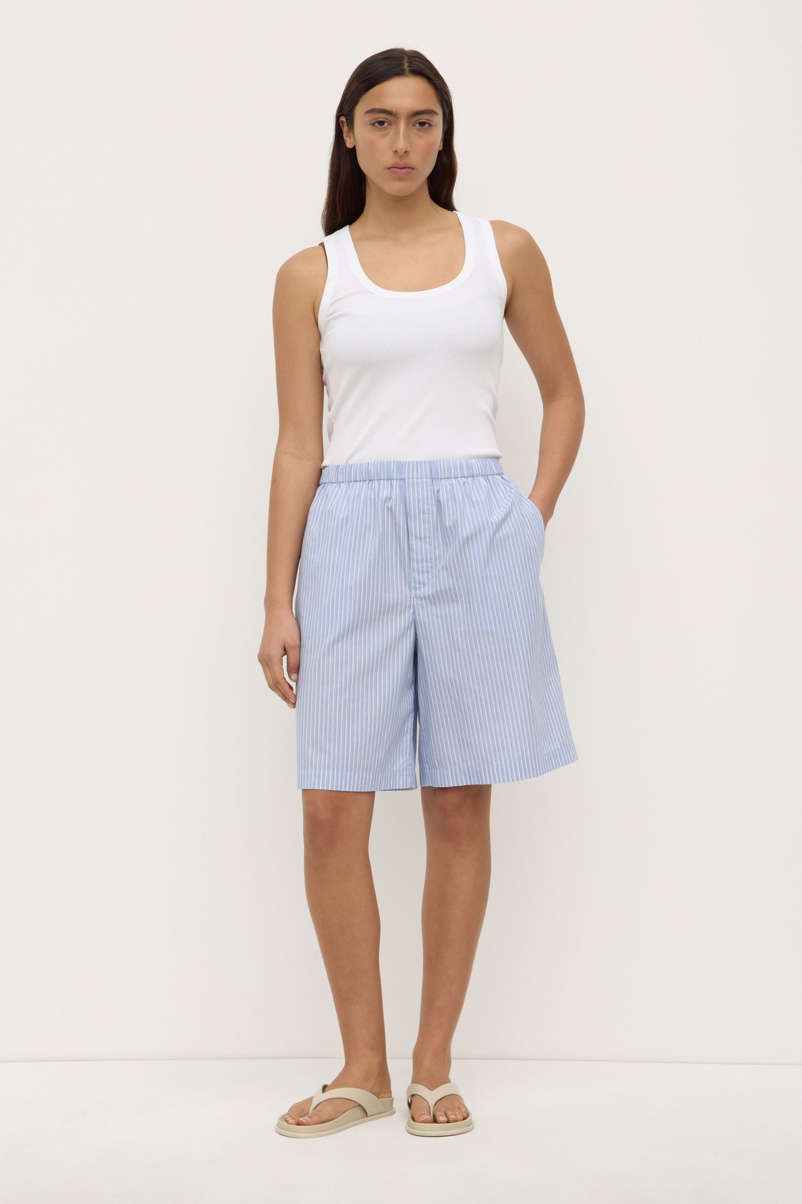Nixie Stripe Longline Short