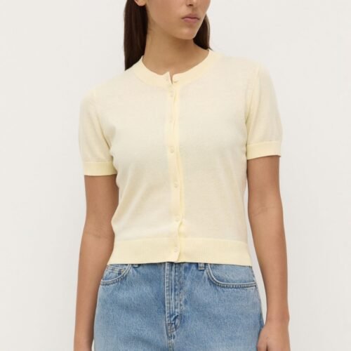 Semra Cotton Cashmere Short Sleeve Cardigan