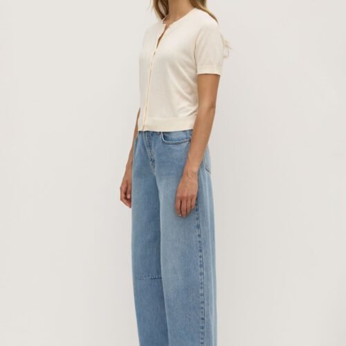 Semra_Cotton_Cashmere_Short_Sleeve_Cardigan_Cream_0180 Semra Cotton Cashmere Short Sleeve Cardigan